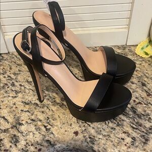 MERUMOTE Women's Platform Heels Sky High Heel Sandals Party Bridal Evening Shoes